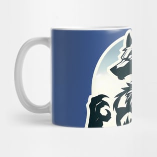 Simple Anthro Furry Werewolf Silhouette Mug